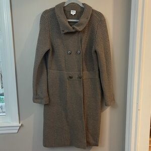 Armani Collezioni Wool Cashmere Double Breasted Duster Cardigan Sweater Size 10